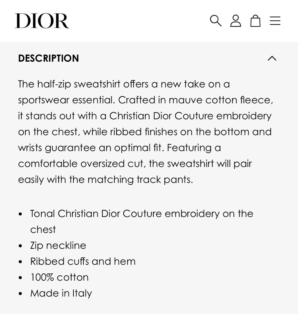 Christian Dior Couture Sweatshirt Blue Cotton Fleece, DIOR in 2023