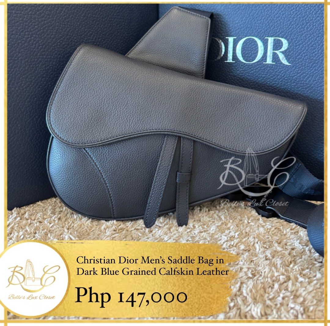 Authentic Dior Men's Saddle Bag Black Grained Calfskin, Luxury, Bags &  Wallets on Carousell