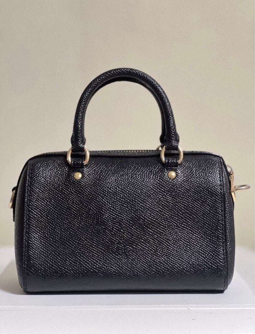 Coach Micro Rowan in Black (Category: Luxury Bags & Wallets) located in Paranaque City. Submitted by eliott2018 (Listing ID 1245980056, Image 3). Description: - bought it in the US - actual photos posted! - 6”L x 4”H x 3 1/4”W - super nice and cute in person!! - minor tarnishes on hardware (as seen on photo).