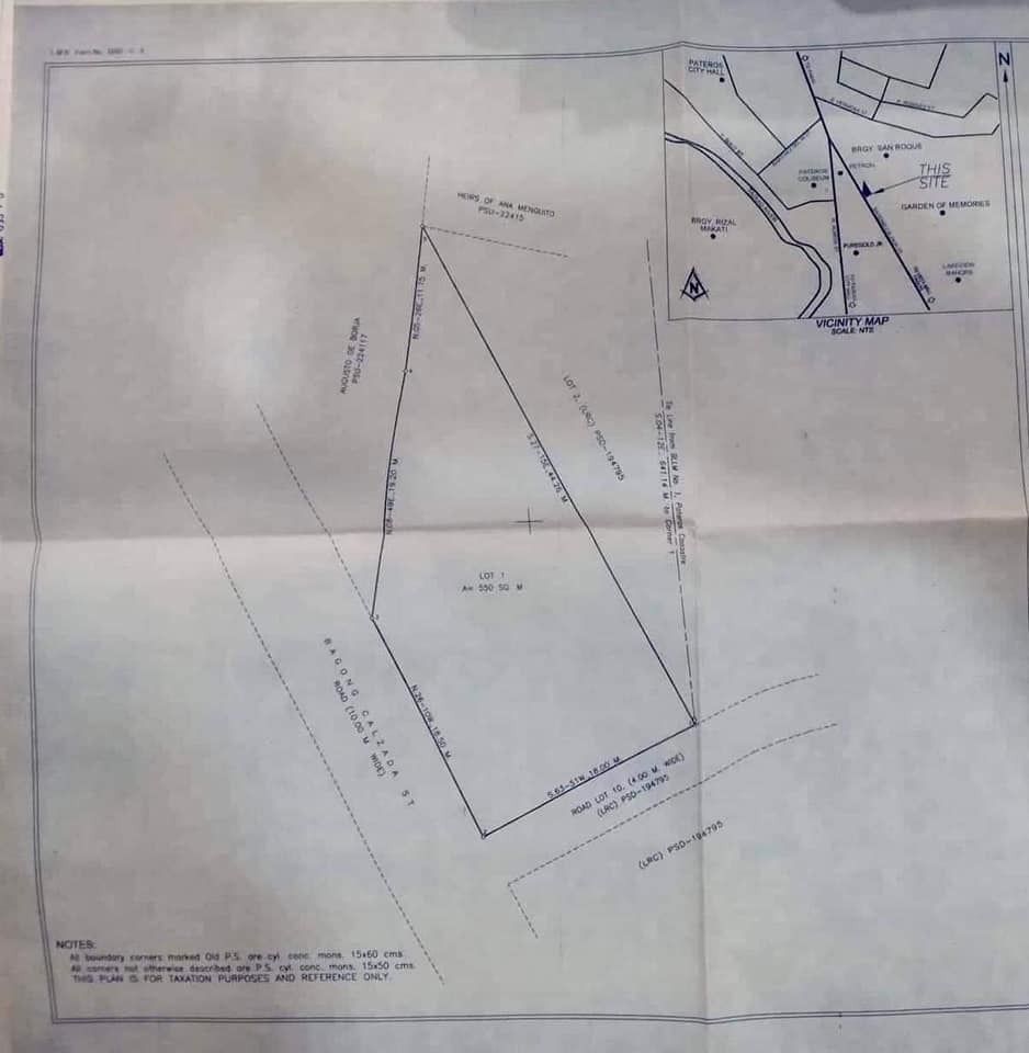 Commercial Lot For Sale at Pateros Main Road 550 SQM Wide Frontage