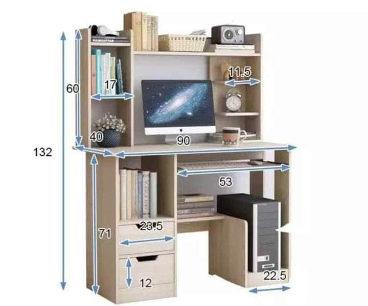 COMPUTER DESK TABLE WITH CABINET DRAWER (Category: Tables & Sets) located in Manila. Submitted by redonlineshop (Listing ID 1245857726, Image 2). Description: COMPUTER DESK TABLE WITH CABINET DRAWERS ✔️size-90X40x132CM ₱1,650 ON HAND BRAND NEW Accept Gcash payment/COD Same day delivery + Delivery Fee.