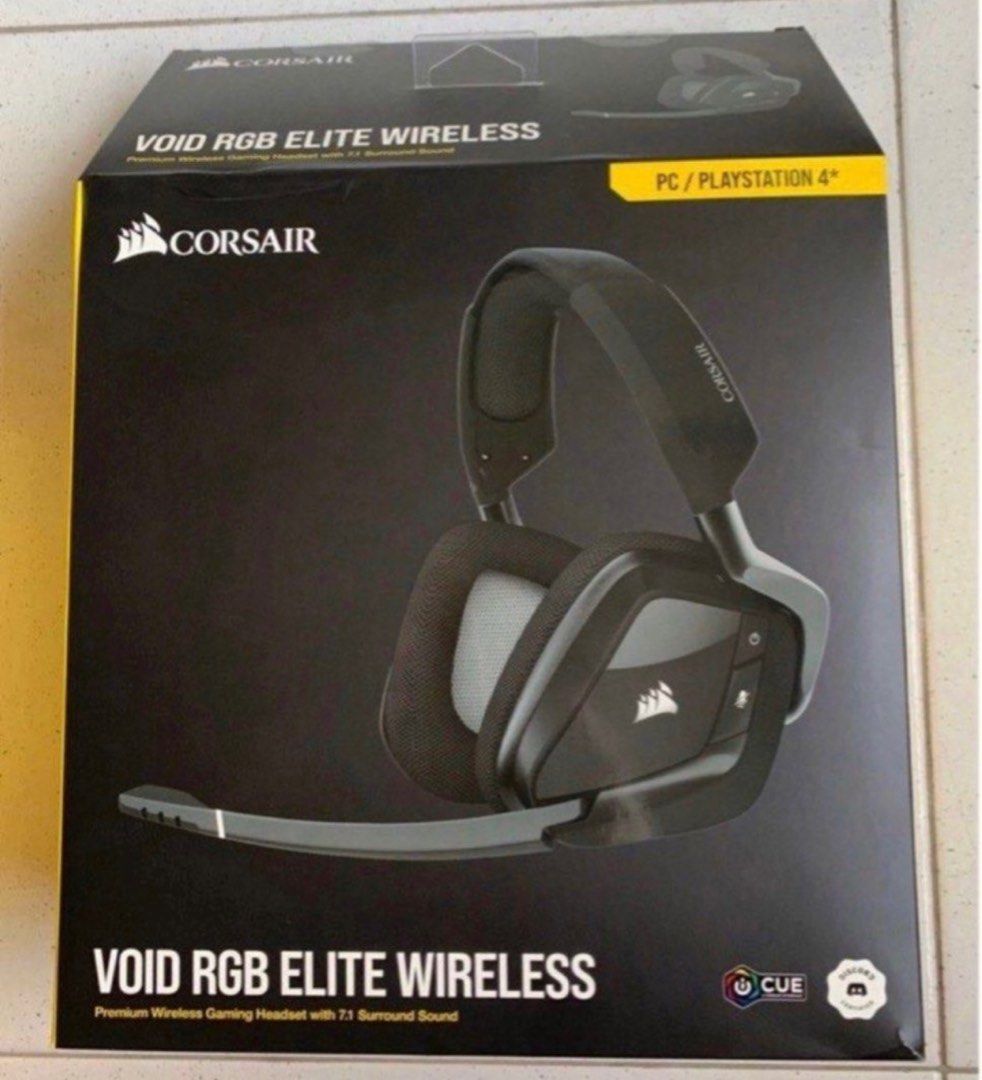 Corsair Void RGB Elite wireless Premium Gaming Headset with 7.1 Surround  Sound, Audio, Headphones  Headsets on Carousell
