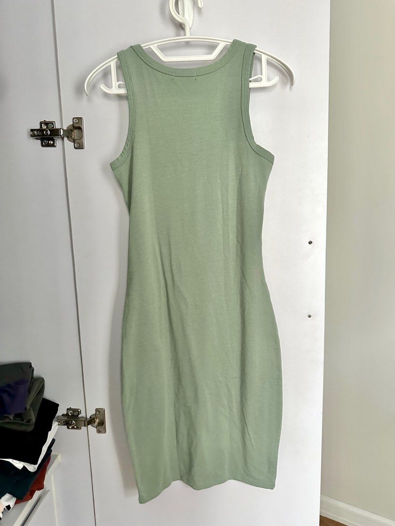green emerald velvet dress Sage Green Ribbed Midi Dress