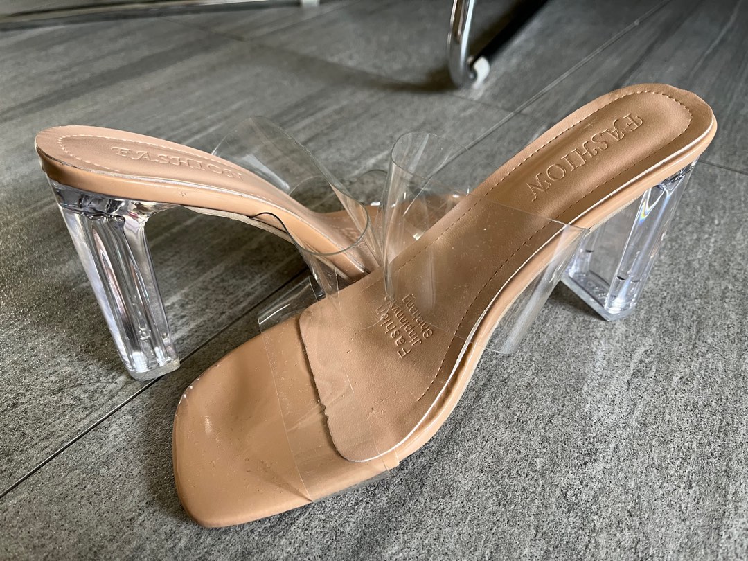 Gold see through heels online