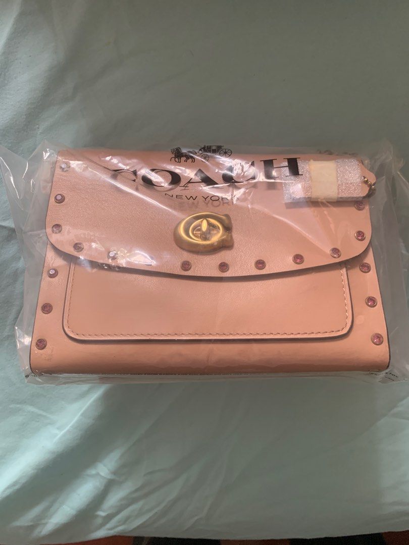 Coach crystal border rivets parker 18 shoulder bag online