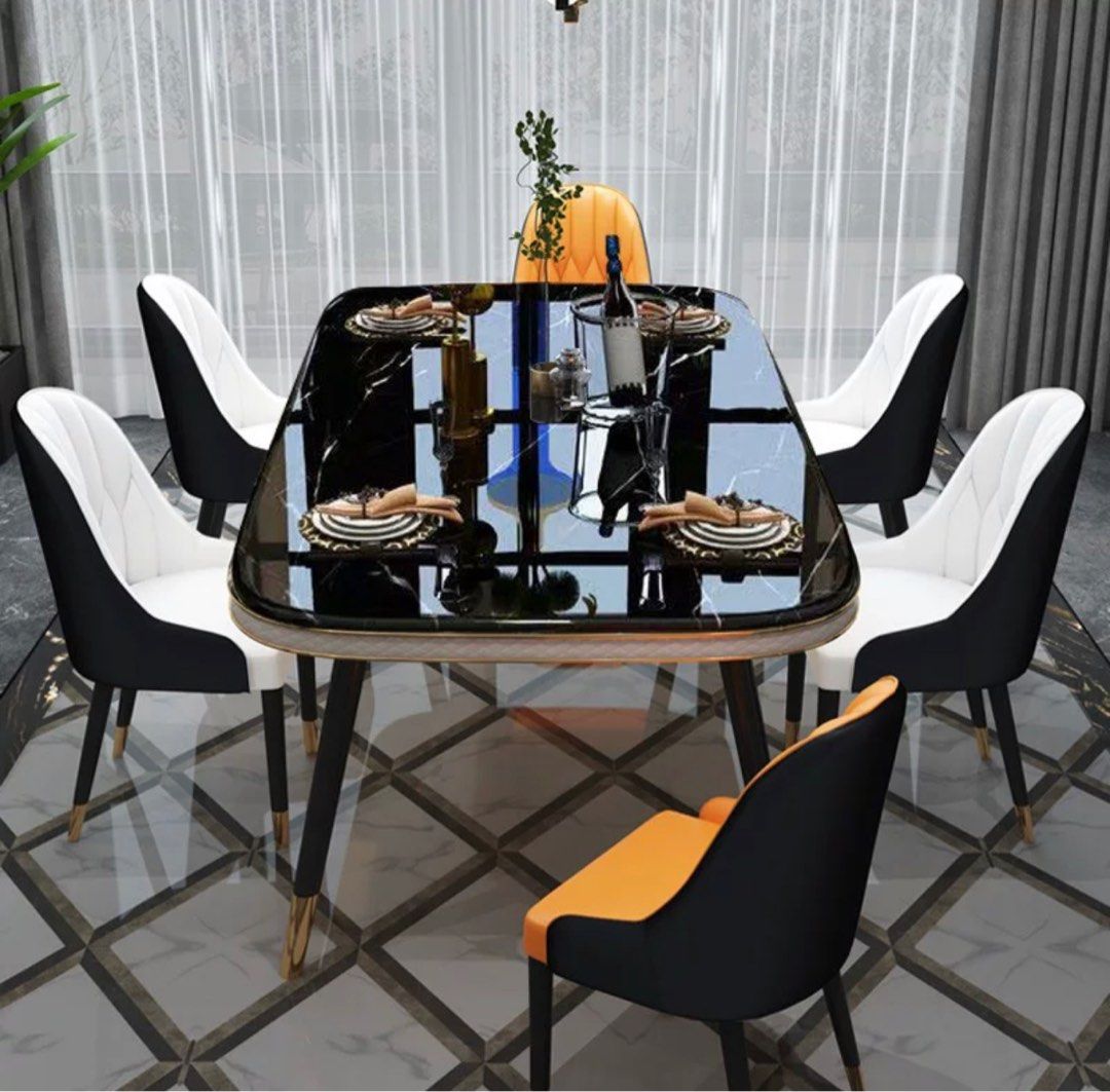 DAMON Modern Marble Dining Table, Furniture & Home Living, Furniture