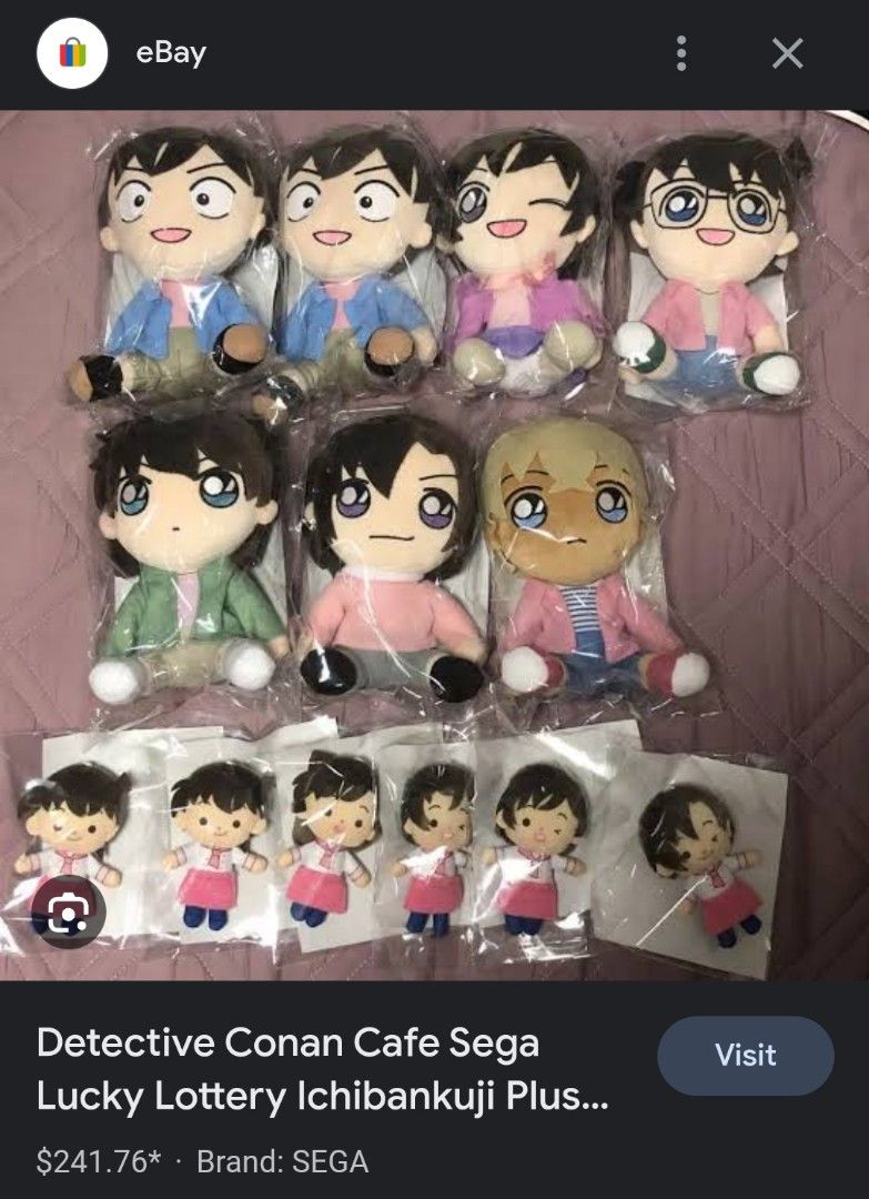 Detective Conan Cafe Plush (Category: Plushies & Soft Toys) located in Quezon City. Submitted by temmtem (Listing ID 1245969207, Image 3). Description: Bought from Book Off in Japan. RFS: Mistook it for another character 🤣.