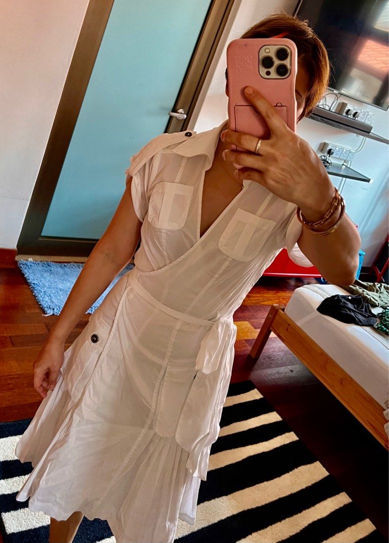 Dvf white wrap dress hot sale