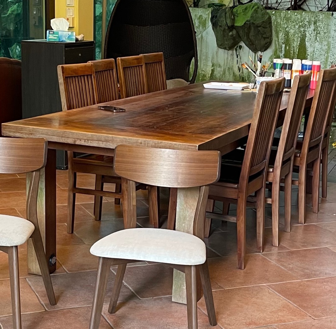 Dining table 1012 seater with 8 chairs, Furniture & Home Living