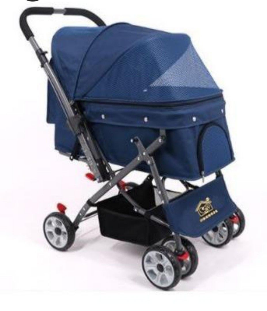 Dual View Extra Large Pet Stroller with Reversible Handle 2 Ways Handle