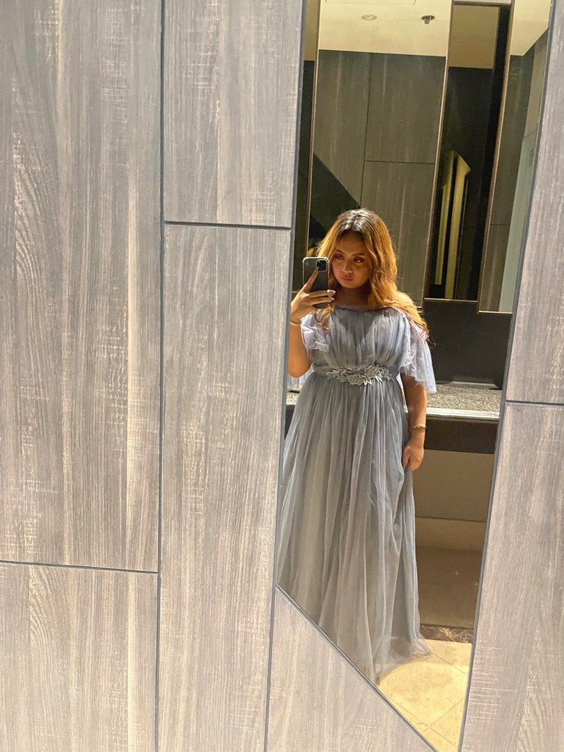 Dusty Blue Tulle Gown (Category: Evening dresses & gowns) located in Imus. Submitted by _j.amila (Listing ID 1245922222, Image 3). Description: Dusty Blue Tulle Gown Used once in a wedding. Fits best for large size Queens. .