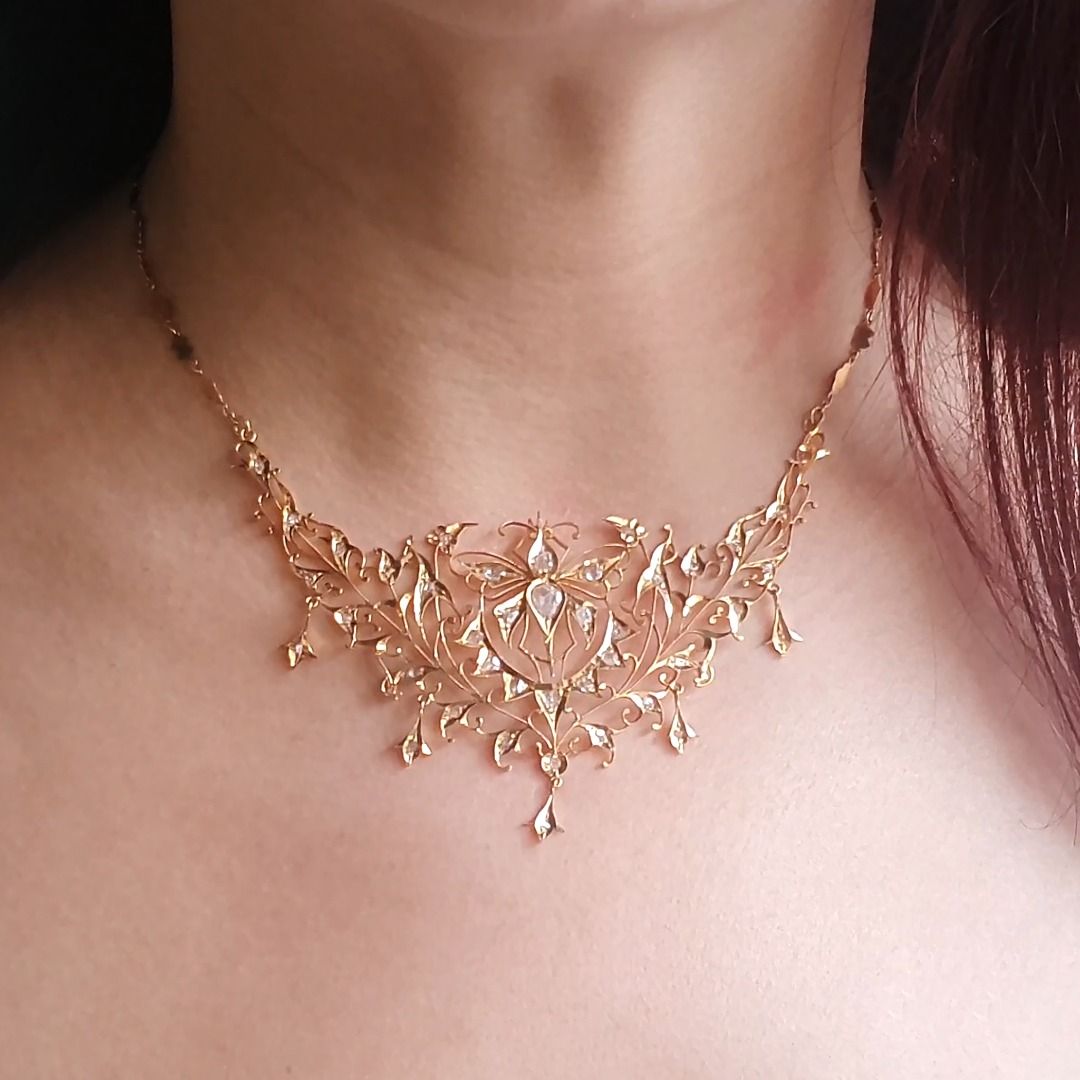 ERICA INTAN DIAMOND NECKLACE AU451 PERANAKAN STYLE ART NOUVEAU