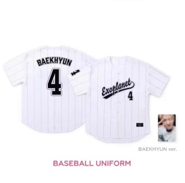 babyhealthy Kpop Exo Seoul Concert Same Style Baseball Jersey T-Shirt BAEKHYUN SEHUN XIUMIN Hip-hop Shirt