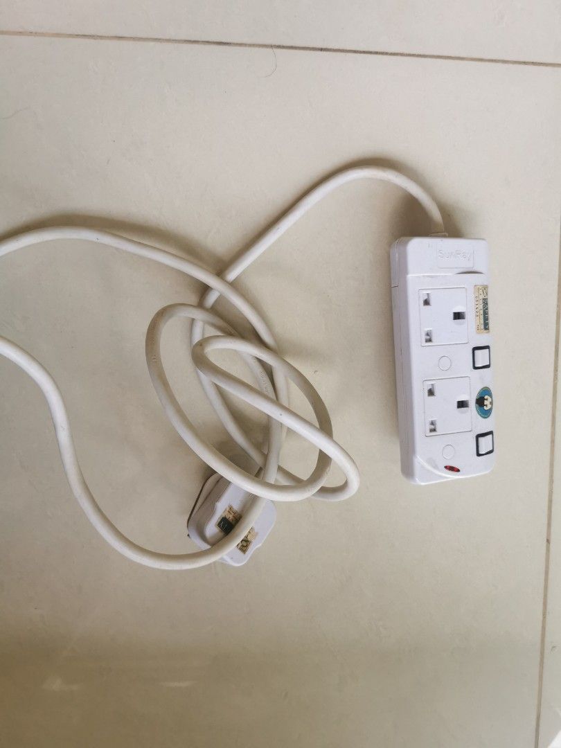Extension Socket (Category: Electrical, Adaptors & Sockets) located in Singapore. Submitted by catwalk233 (Listing ID 1245867811, Image 3). Description: All plugs working well. 2 plugs: $4 3 plugs: $6 5 plugs: $8.