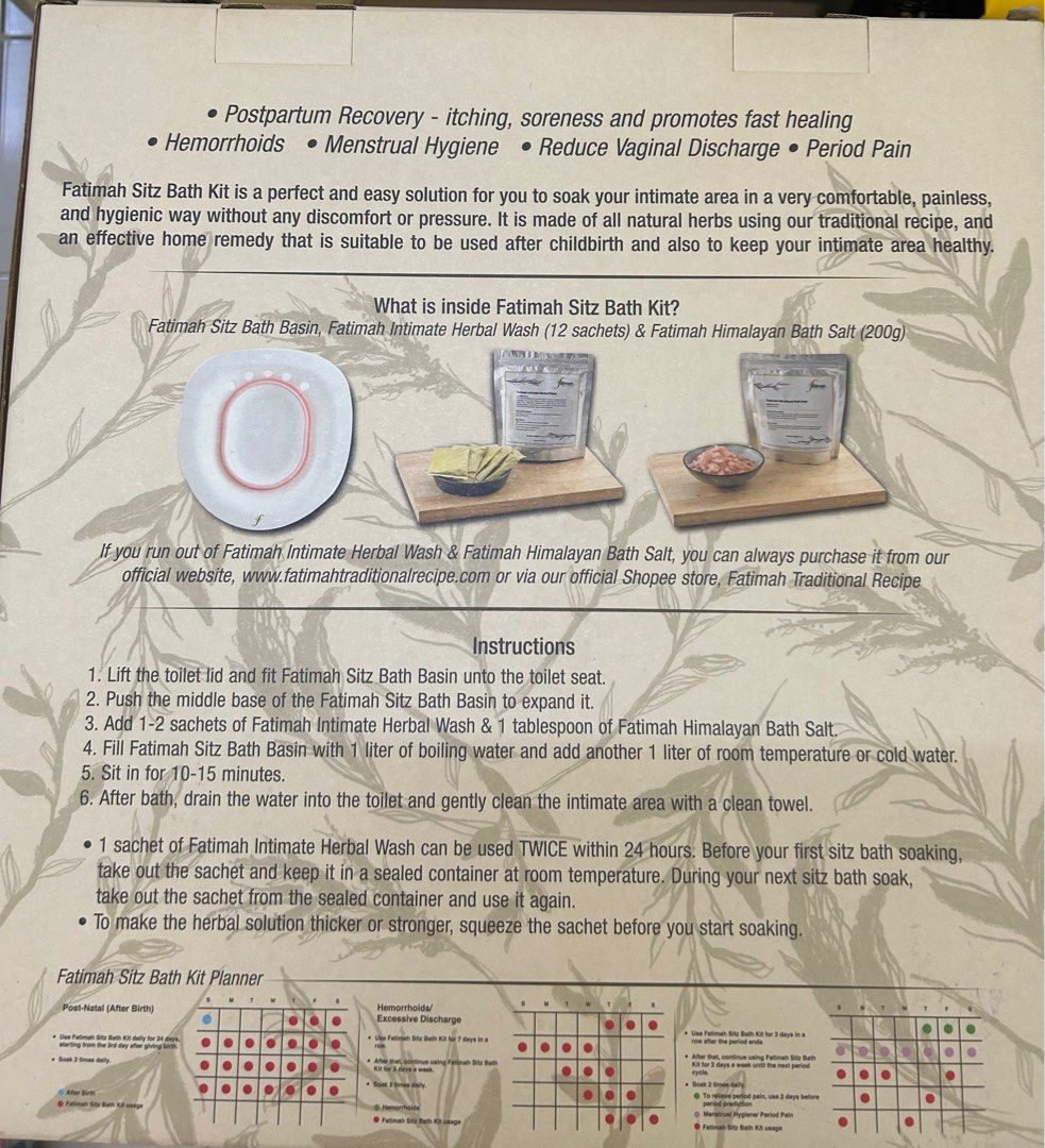 Fatimah Sitz Bath Kit, Babies & Kids, Maternity Care on Carousell