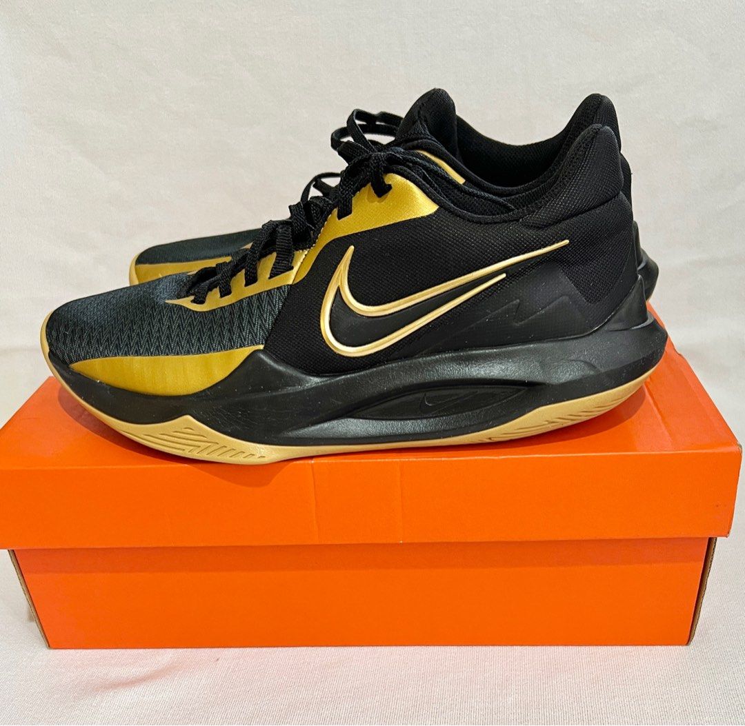 Black and gold 2025 mens basketball shoes