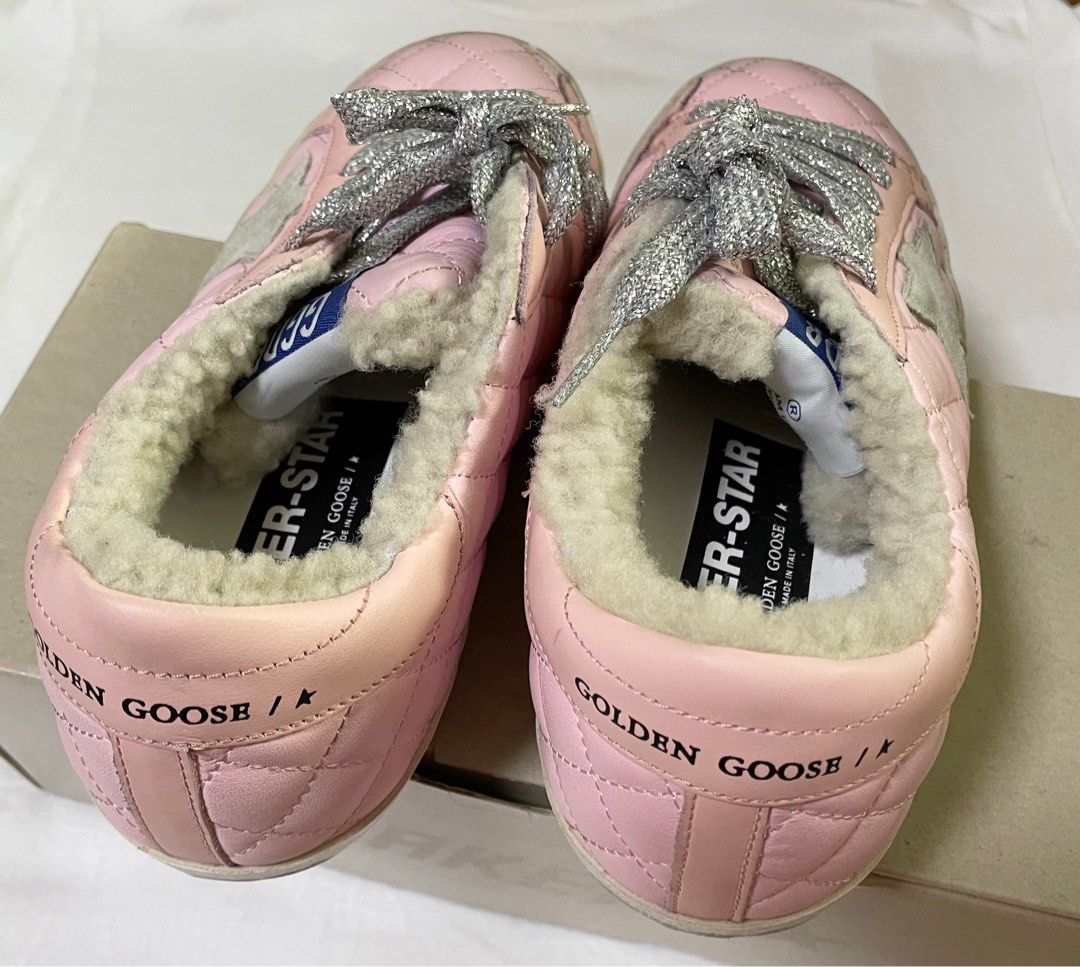 Golden Goose Super-Star sneakers in pink quilted leather with shearling  lining, 女裝, 鞋, 波鞋- Carousell