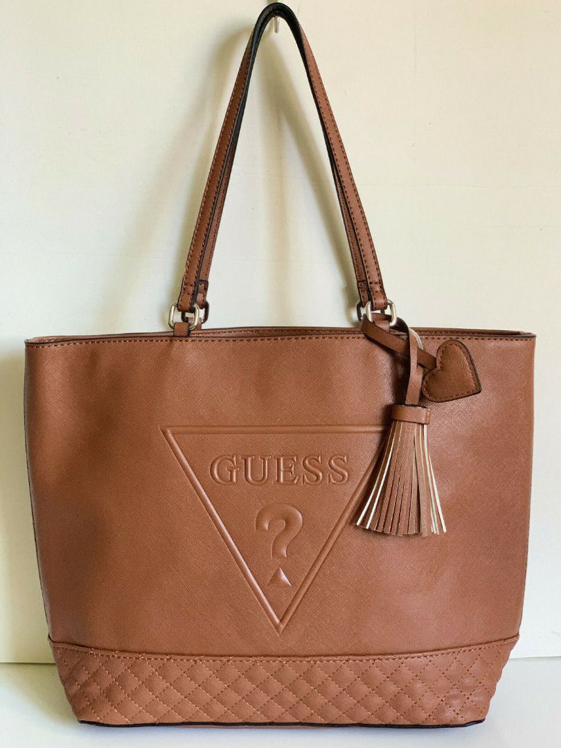 GUESS BALDWIN PARK COGNAC BROWN LARGE SHOPPER SATCHEL TOTE BAG PURSE SALE Women s Fashion Bags Wallets Tote Bags on Carousell