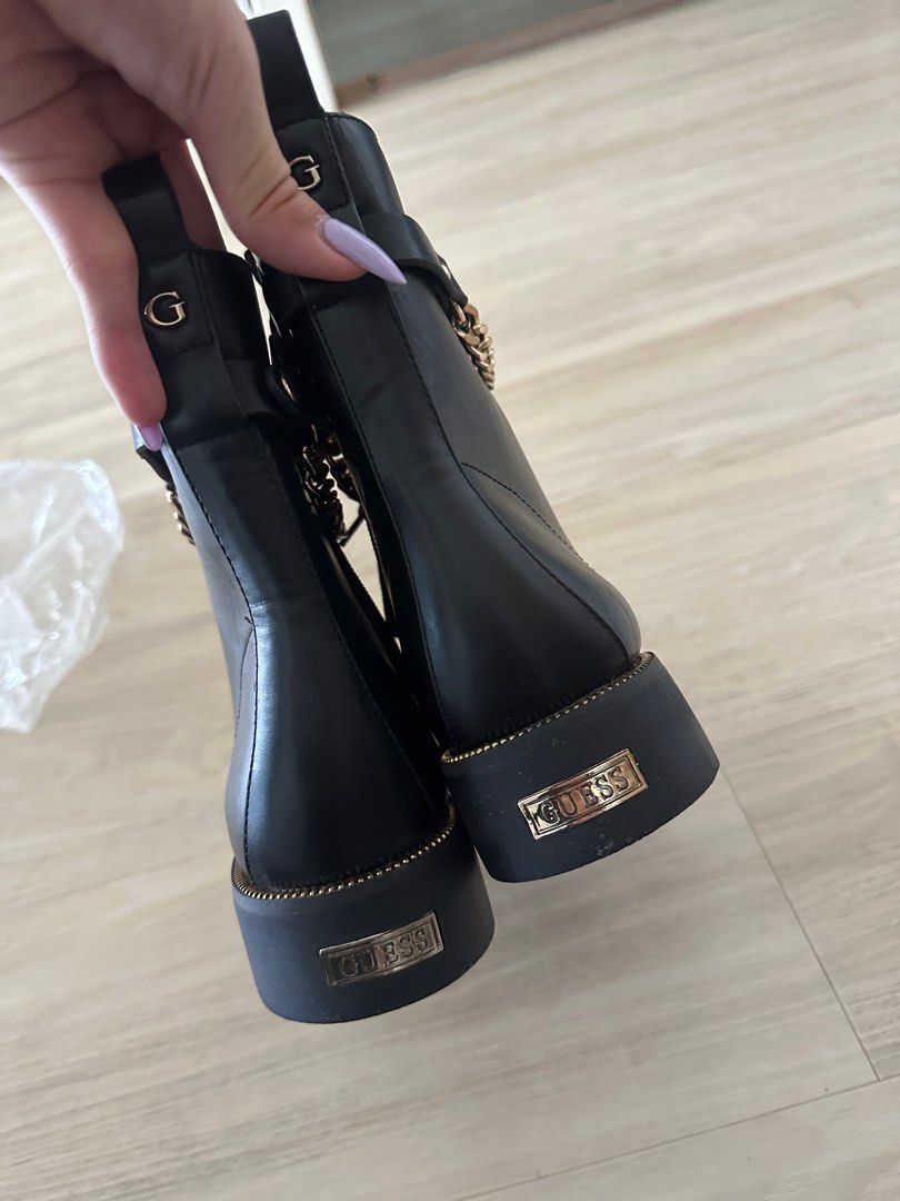 Guess Black Boots Women s Fashion Footwear Boots on Carousell