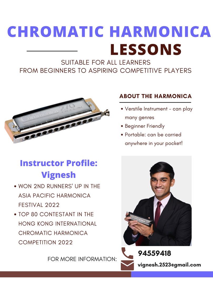 Harmonica Lessons, Learning & Enrichment, Music & Arts Classes on Carousell