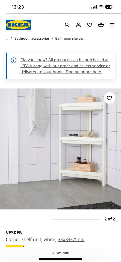 IKea Corner Shelves bathroom yard, Furniture & Home Living, Bathroom