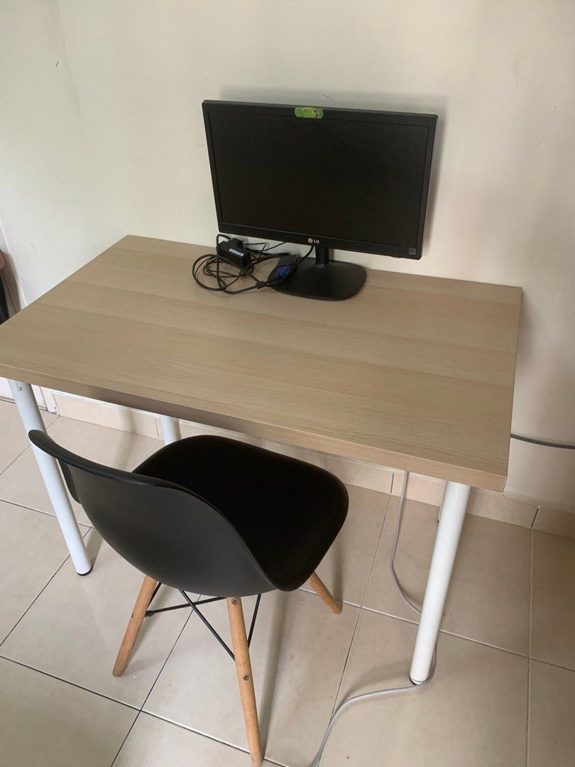 Ikea Linnmon Workstation Study Table 100cm with chair, Furniture & Home