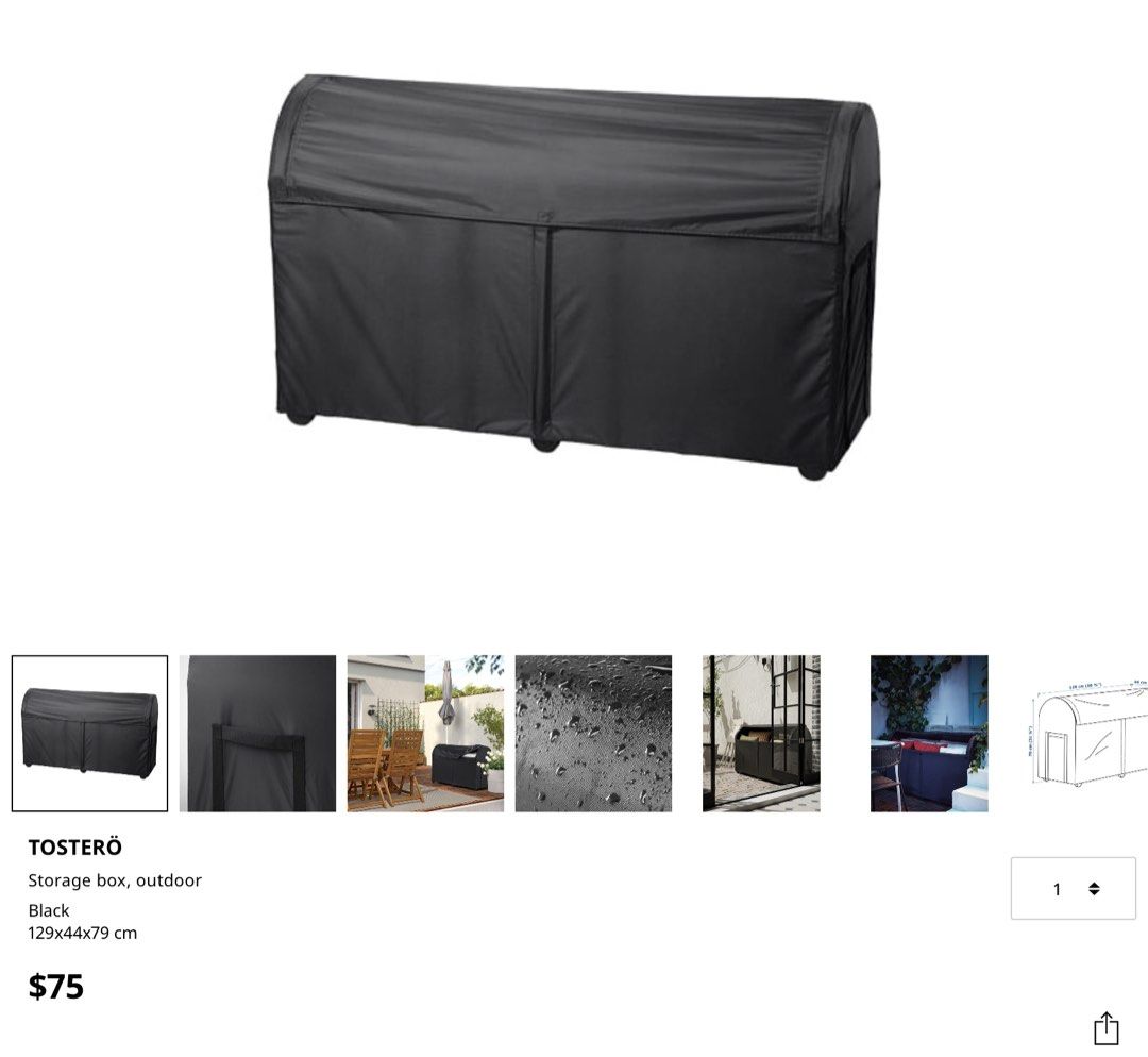IKEA Tostero outdoor storage box 128x44x79
