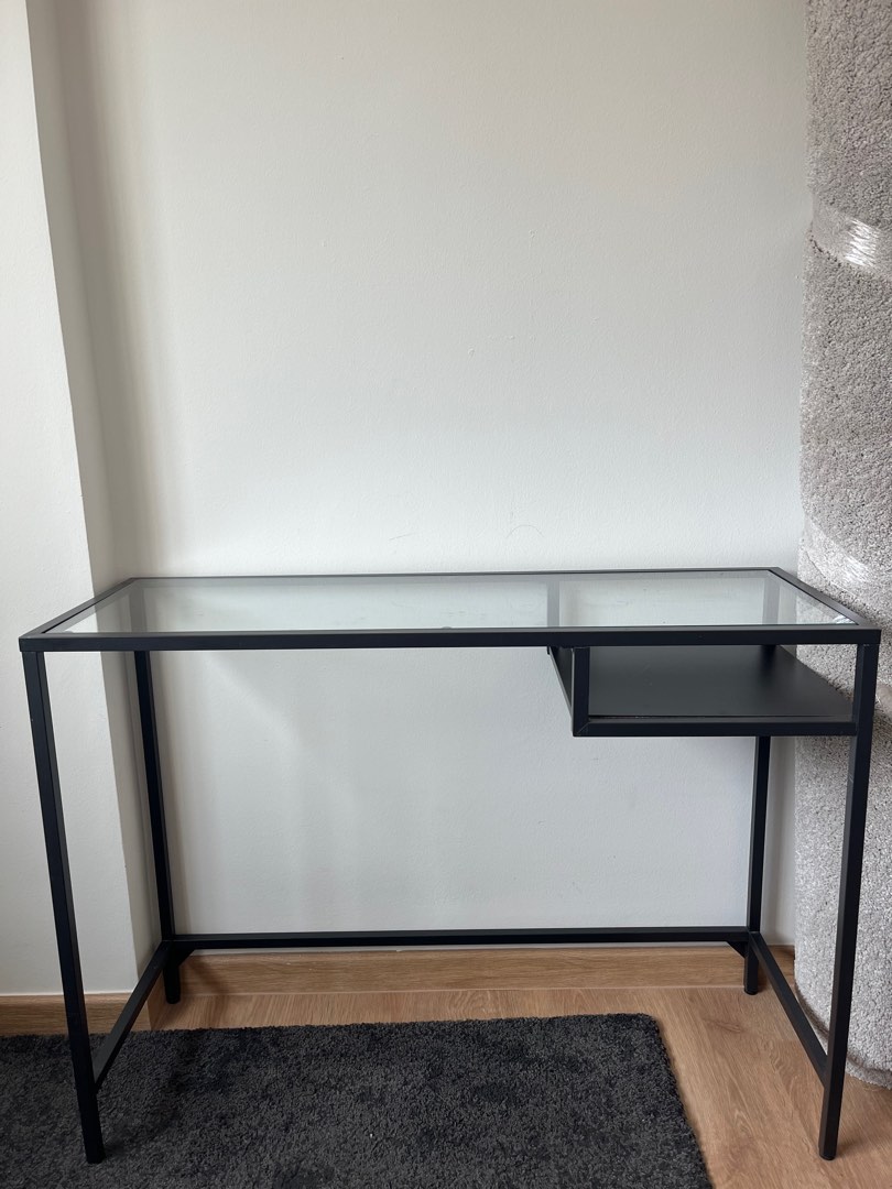 ikea vittsjo glass table desk must go by 31/8, Furniture & Home Living