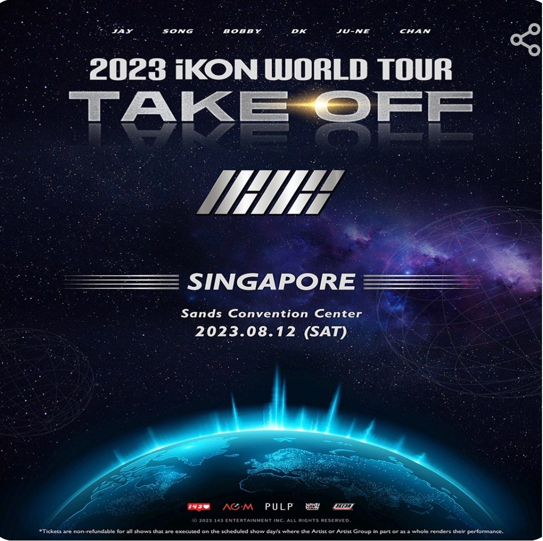 iKON WORLD TOUR 'TAKE OFF' IN SINGAPORE, Tickets & Vouchers, Event