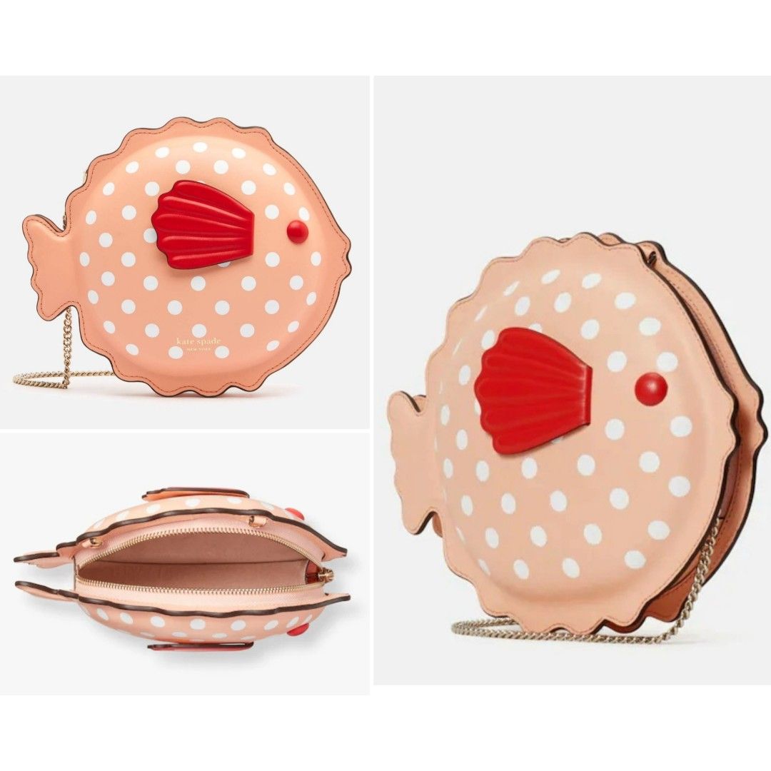 IN STOCK Kate Spade Novelty Puffy Pluffer Fish Crossbody Guava