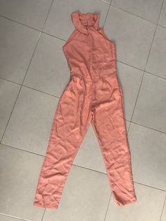 Jumpsuit long pink playsuit party woman girl perempuan panjang kantor office casual formal merah muda tanpa lengan sexy beach party kondangan