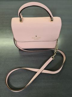 Kate Spade powder pink leather bag Carson Saffiano convertible cross body handbag