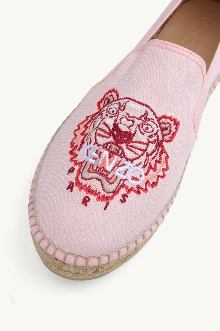 KENZO Women Tiger Espadrilles in Pink/Orange Canvas with Side