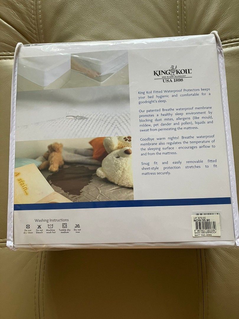 King Koil Waterproof Mattress Protector, Furniture & Home Living