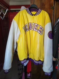 Men's NBA Lakers Varsity Jacket Black Purple Primark Size Medium M  Brand New