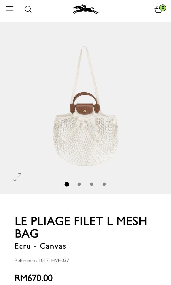 Le Pliage Filet L Mesh bag Ecru - Canvas