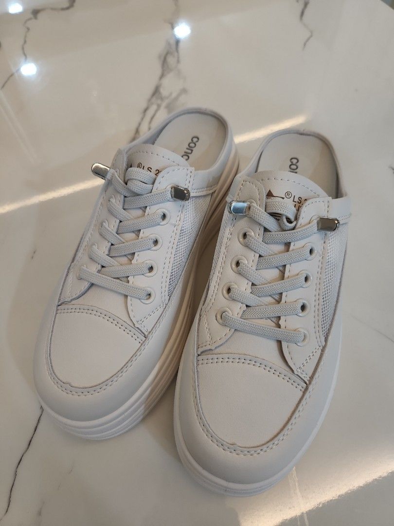 Leather cheap mule sneakers