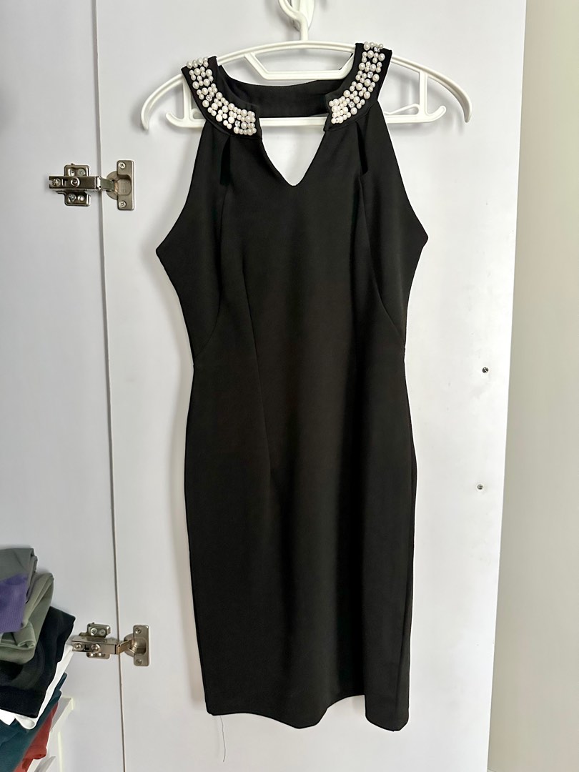 Robe Bodycon Noire Oboe – Taille M – Stretch, Bretelles Spaghetti – Mini (occasion, Excellent état)