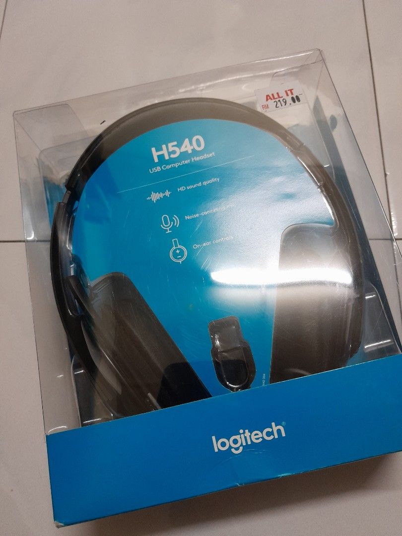 Logitech H540 Wired USB Headset Audio Headphones Headsets on