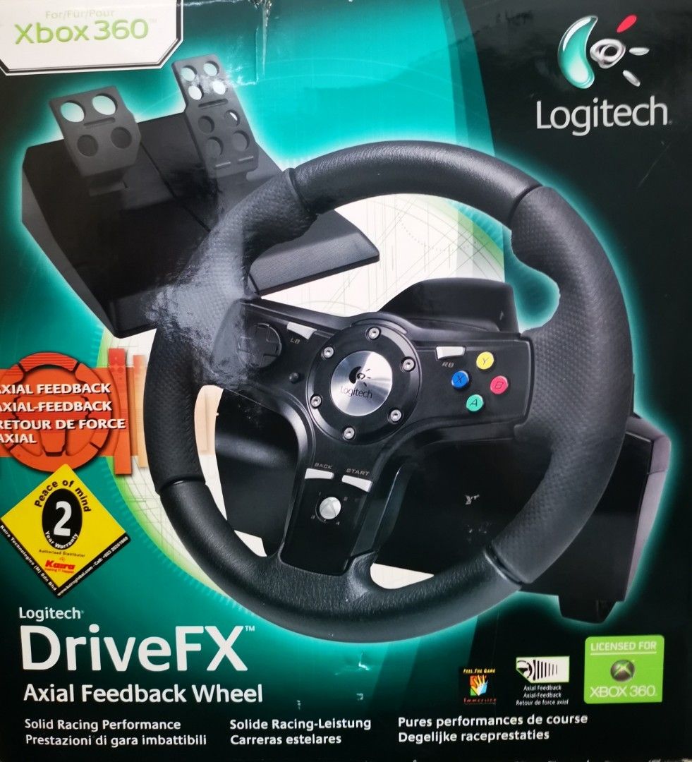 Logitech wheel with pedals for xbox360, Video Gaming, Gaming