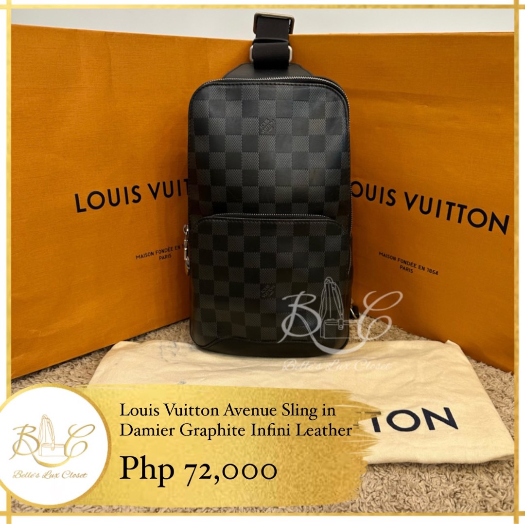 Louis Vuitton LV Men Avenue Sling Bag in Damier Infini Leather-Black - LULUX