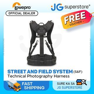 Lowepro S&F Street and Field System Camera Technical Harness with SlipLock Attachment Loops, Sternum Strap with Built-In Safety Whistle for Photographers Photojournalists | JG Superstore