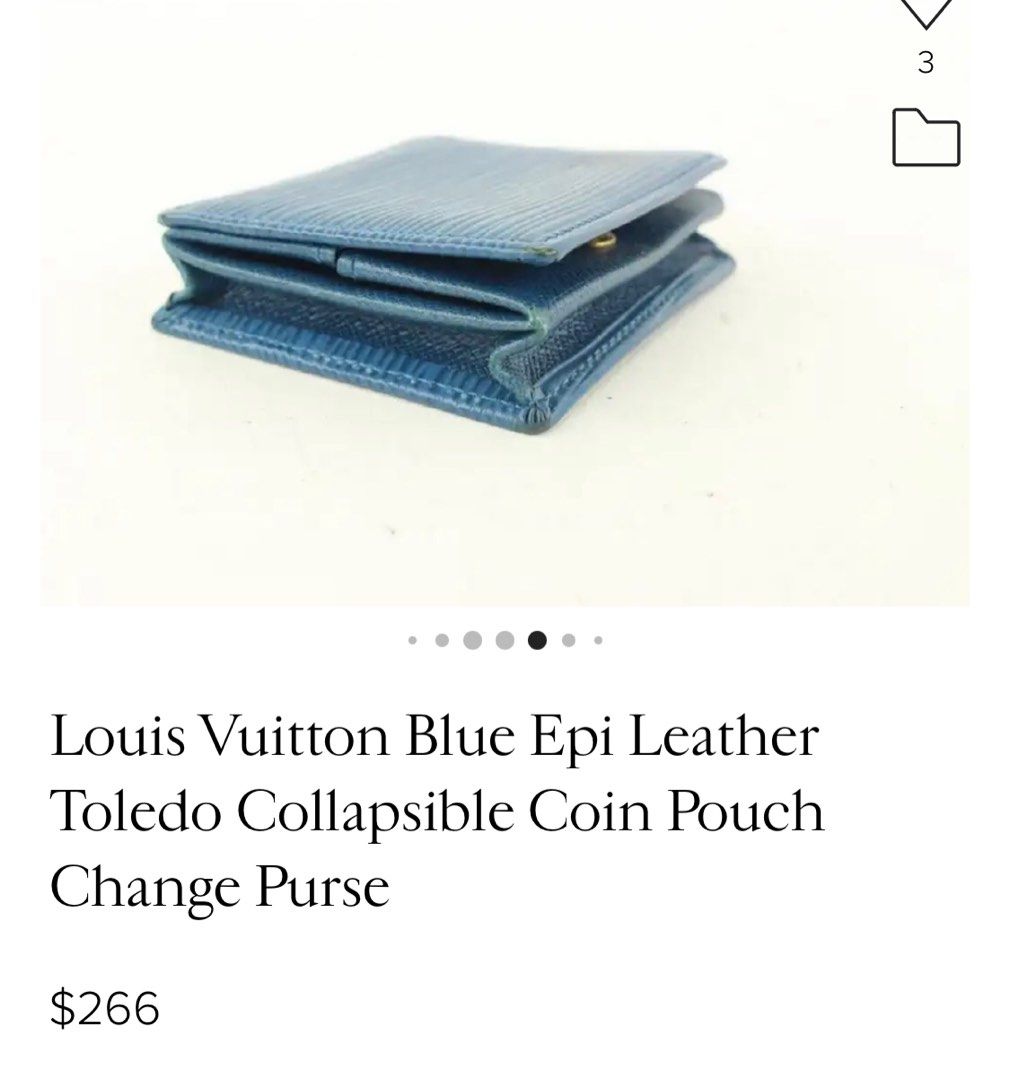 Louis Vuitton Blue Epi Leather Toledo Collapsible Coin Pouch Change Purse