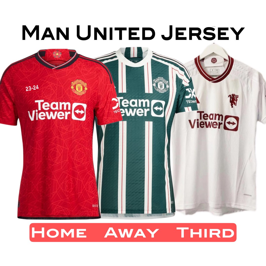 Manchester united home away and third kit store