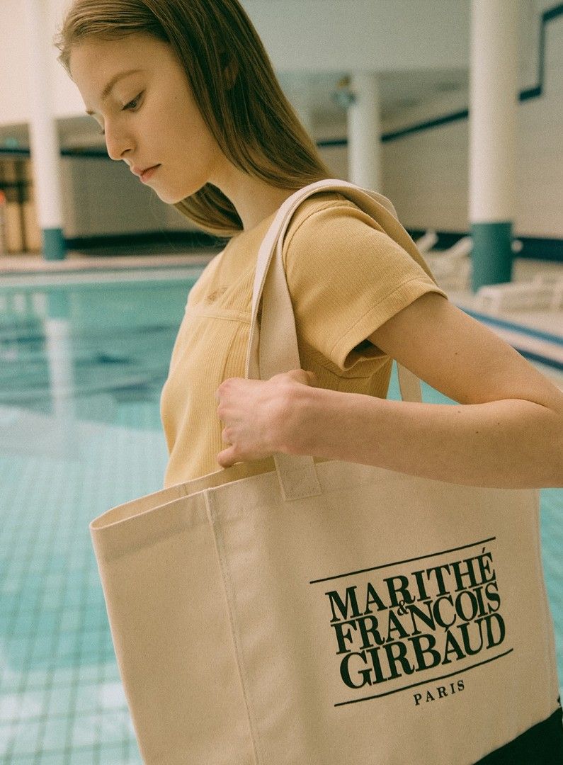 ☆Marithe + Francois Girbaud☆ CLASSIC LOGO BIG SHOPPER BAG Marithe Francois Girbaud CLASSIC LOGO BIG SHOPPER BAG size