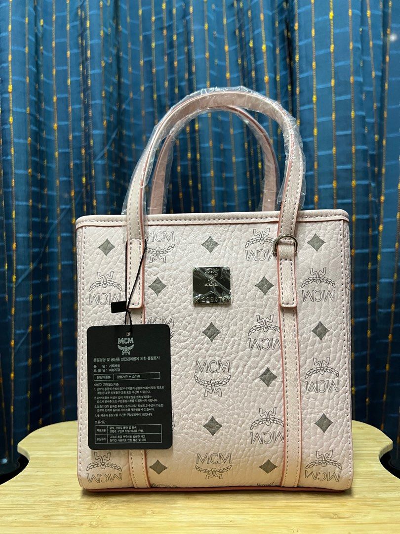 MCM 全新手袋mini tote Pink, 名牌, 手袋及銀包- Carousell