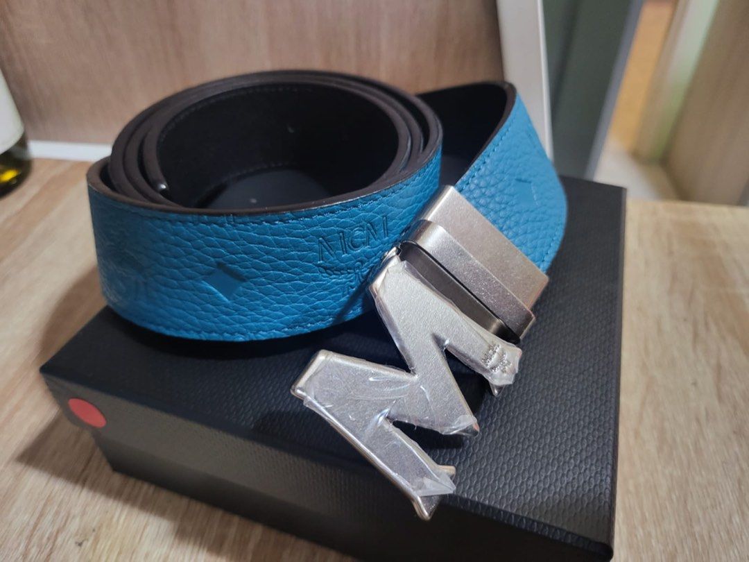 Dark blue deals mcm belt