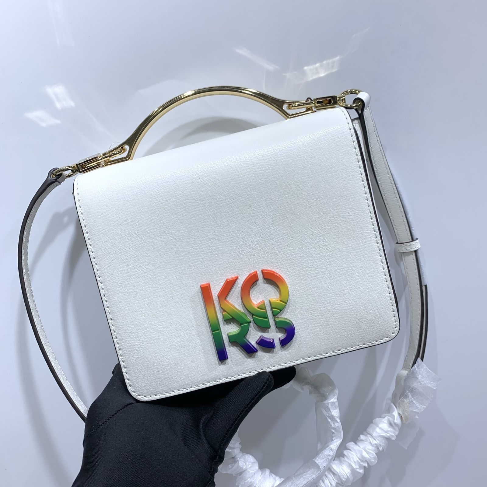 Michael kors white rainbow bag on sale
