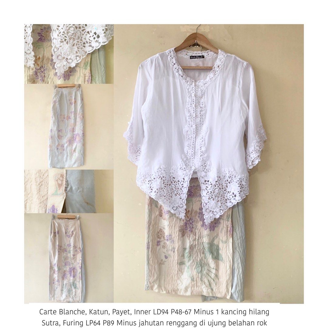[no nego pls] Set Kebaya Putih Carte Blanche on Carousell