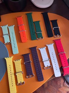 Ocean Silicone Strap Band for Apple Watch Series 1 to 8 42mm / 44mm / 45mm / SE / ULTRA 49